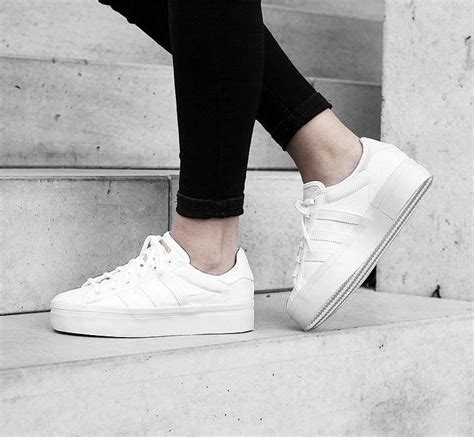 hohe sohle schuhe damen adidas white|Frauen .